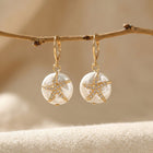 Coastal Gold Starfish Pearl Drop Earrings
