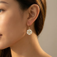 Coastal Gold Starfish Pearl Drop Earrings