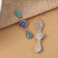 Handmade Synthetic Lapis Turquoise Pendant Earrings