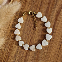Bohemian Natural Stone Shell Heart Bracelet