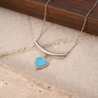 Bohemian Heart Shaped Turquoise Pendant Necklace