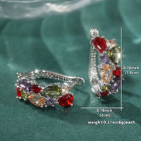 Elegant Multi Colored Zirconia Teardrop Shape Earrings