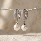 Bridal Zirconia Hoop Dangle Earrings