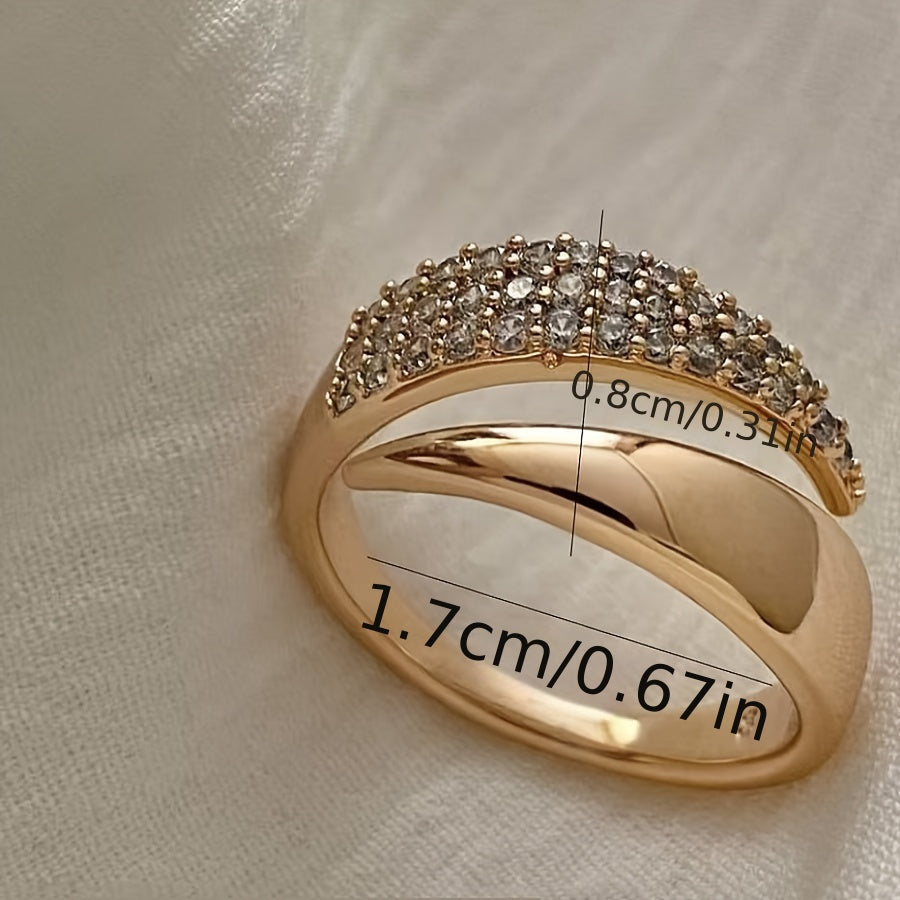 Elegant Pointed Wing Design Inlaid Zirconia Open Ring