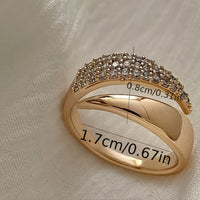 Elegant Pointed Wing Design Inlaid Zirconia Open Ring