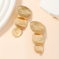 Hammered Gold Disc Statement Earrings
