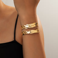 Vintage Stylish Hammered Wide Cuff Bangle Bracelet