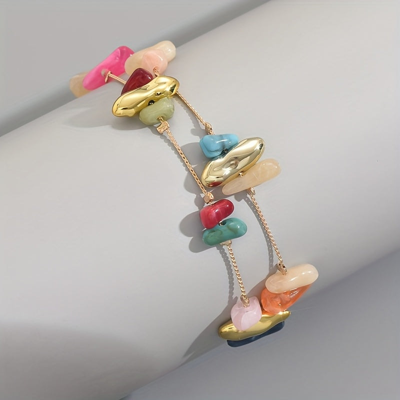 Boho Multicolor Beaded Charm Bracelet