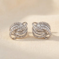 Intertwined Diamond Knot Stud Earrings