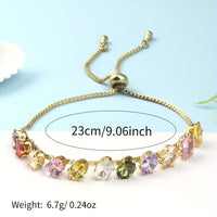 Minimalist Colorful Zirconia Gemstone Adjustable Tennis Bracelet