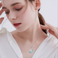 Mustard Seed Turquoise Ocean Wave Pendant Necklace