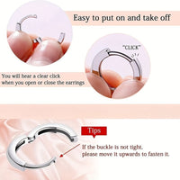 Retro Bohemian Style Synthetic Zirconia Blue Hoop Earrings