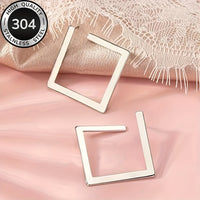 Minimalist Gold Plated Stainless Steel Square Drop Earrings