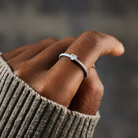 Timeless Heart-Cut Half Enamel Ring