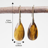 Bohemian Natural Stone Tiger Eye Drop Earrings