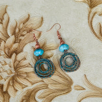 Vintage Red Copper Bohemian Drop Earrings