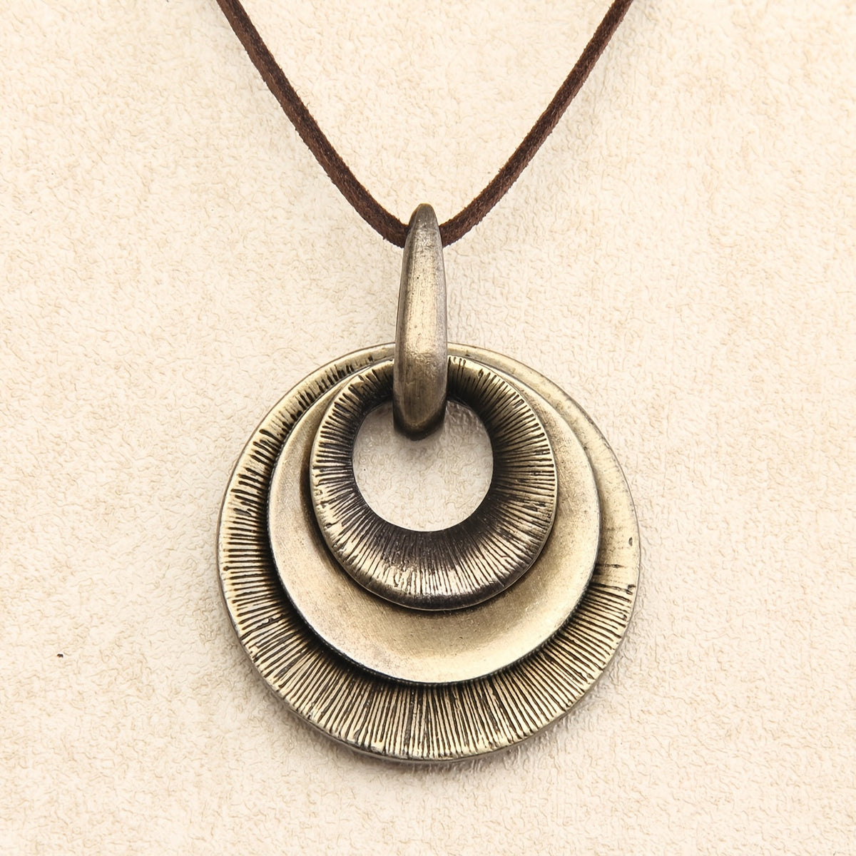 Vintage Style Layered Zinc Alloy Disc Long Pendant Necklace
