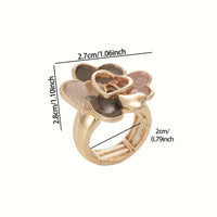 Bohemian Handmade Enamel Heart Shaped Gold Plated Rings
