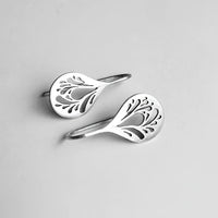 Handcrafted Silver Teardrop Filigree Drop Earrings