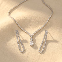 Drop Pendant Necklace Earrings Jewelry Set