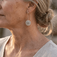 Handcrafted Silver Wire Flower Drop Earrings
