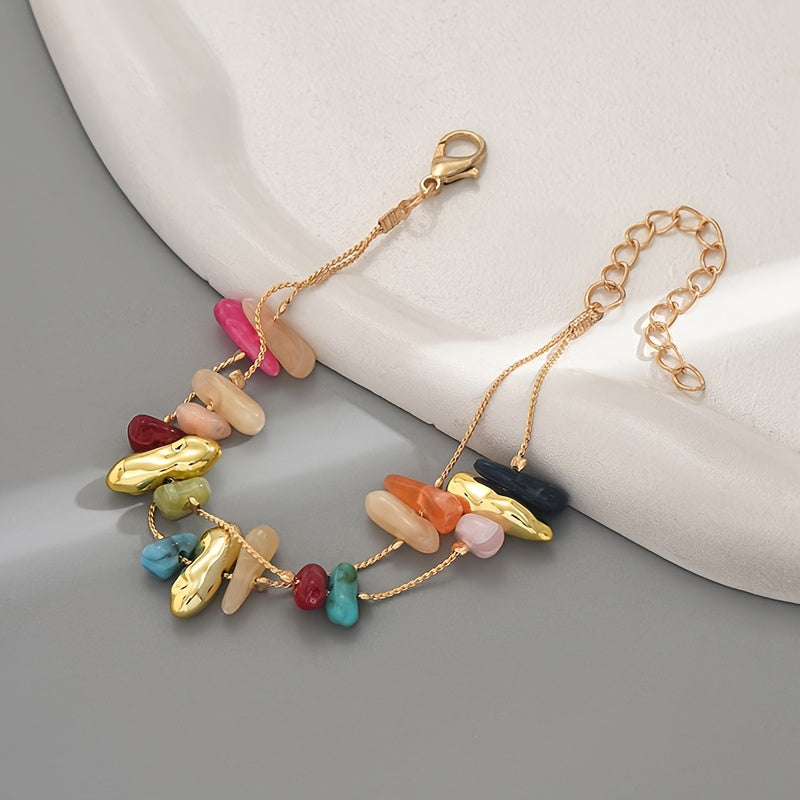 Boho Multicolor Beaded Charm Bracelet