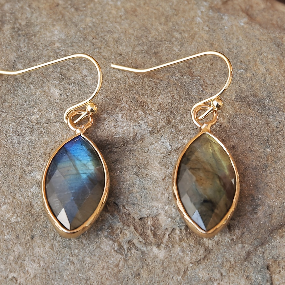 Vintage Style Labradorite Dangle Earrings