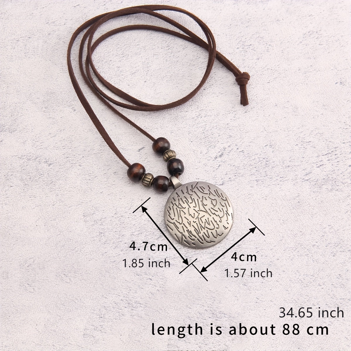 Vintage Twelve Constellations Wooden Beaded Pendant Necklace