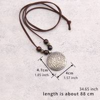 Vintage Twelve Constellations Wooden Beaded Pendant Necklace