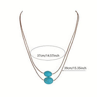 Vintage Double Layer Turquoise Beaded Necklace