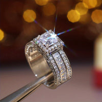 Elegant Square Zirconia with Radiant Cubic Ring