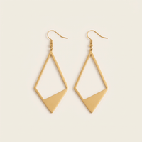 Gold-Plated Geometric Stainless Steel Pendant Earrings