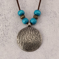 Vintage Twelve Constellations Wooden Beaded Pendant Necklace