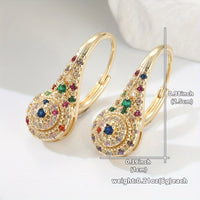 Elegant Retro Opulent Multi Hued Cubic Zirconia Earrings