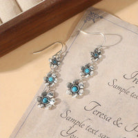 Bohemian Petal Shaped Turquoise Drop Earrings