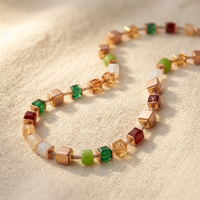 Bohemian Colorful Square Stone Beaded Necklace