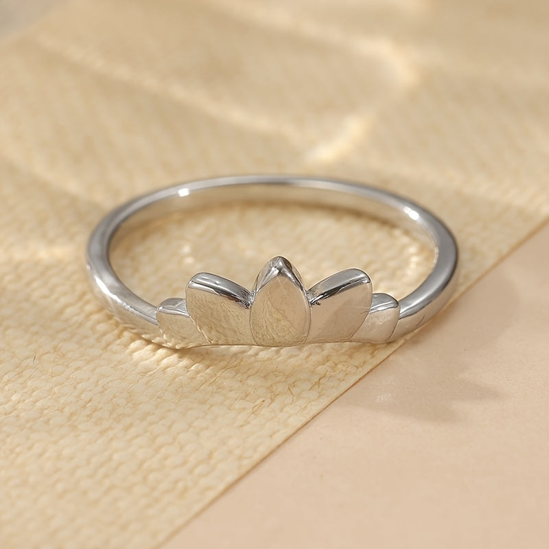 Vintage Retro Style Teardrop Zirconia Lotus Flower Ring