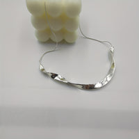 Vintage Sculptural Polished Silver Collar Necklace