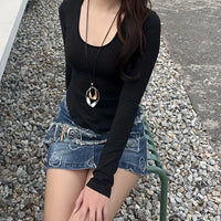 Elegant Modern Mixed-Metal Abstract Pendant Necklace