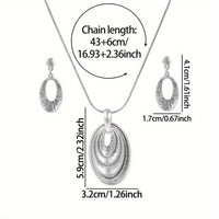 Vintage Silvery Multi Layer Necklace And Earrings Set