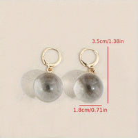 Minimalist Round Glass Pendant Dangle Earrings