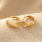 Elegant Leaf Design Hoop Earrings