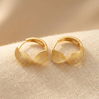 Elegant Leaf Design Hoop Earrings