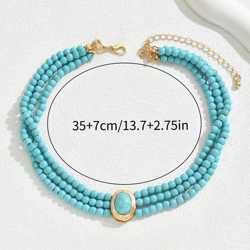 Elegant Vintage Turquoise Beaded Necklace