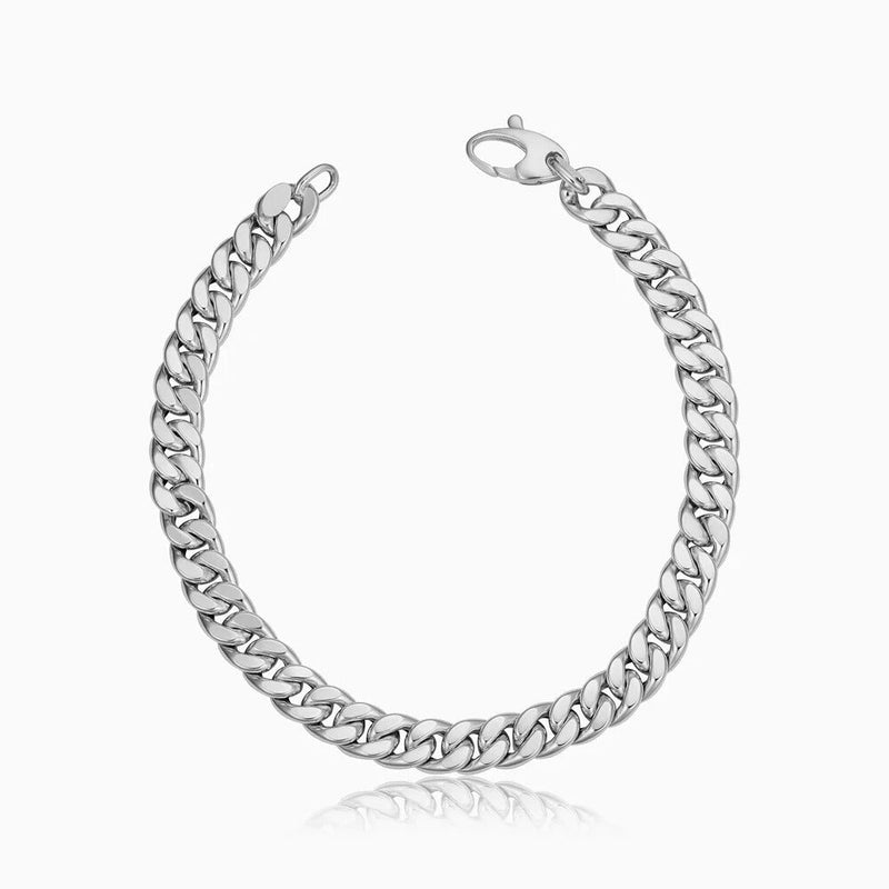Estate Cuban Bracelet | White Gold