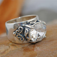 Vintage Single Stone Eye Candy Silver Ring