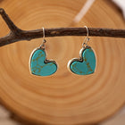 Bohemian Minimalist Natural Turquoise Heart Earrings