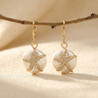 Bohemian Summer Pearl Pendant Drop Earrings