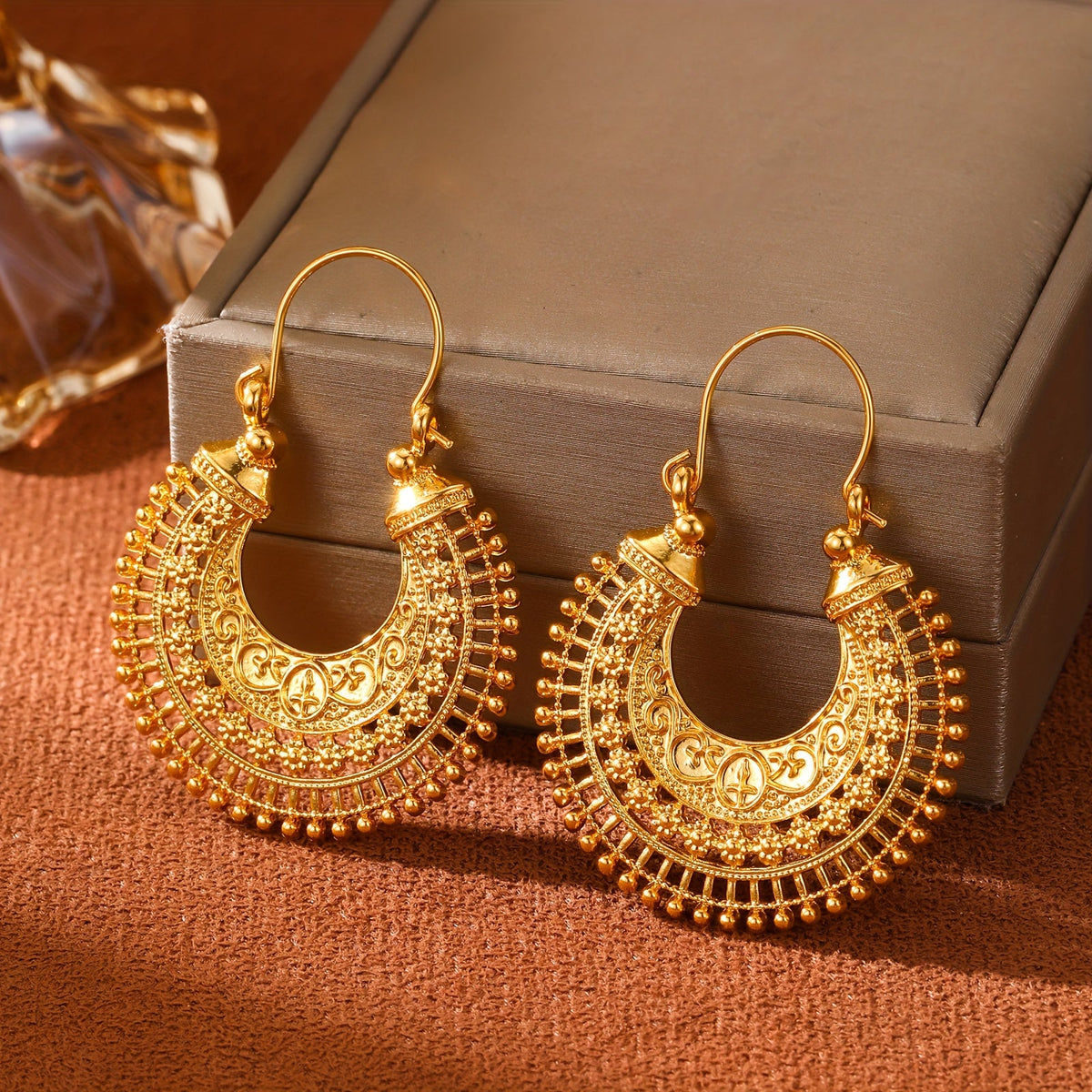 Vintage Ethnic Style Multi-Layer Hollow Earrings