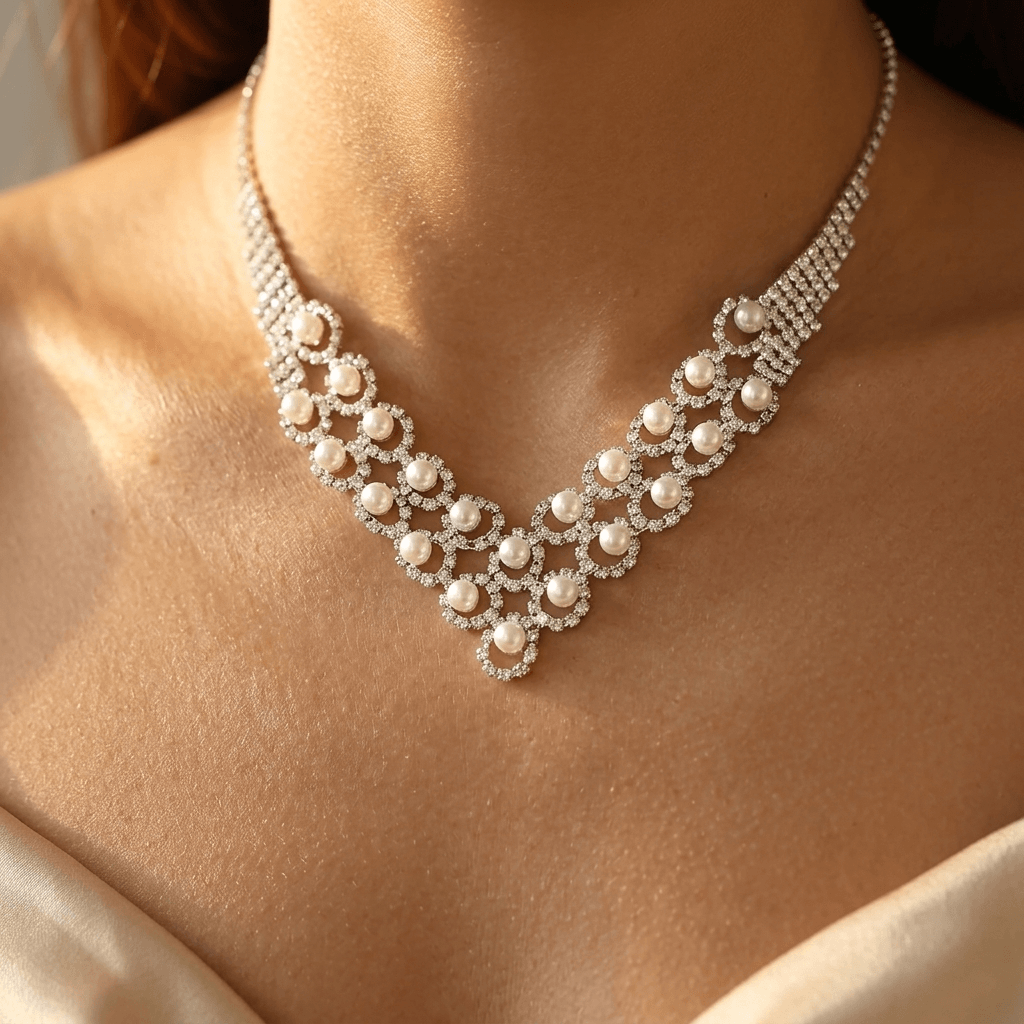 Vintage Pearl Sunflower Jewelry Set